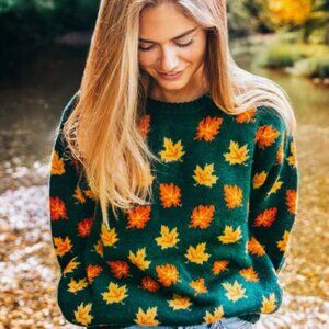 Kiel James Patrict Cozy Fall Leaf Sweater